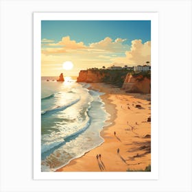 A Vibrant Painting Of Falesia Beach Algarve Portugal 3 Art Print