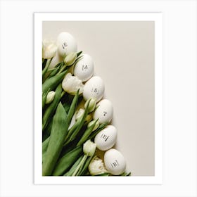 Easter Eggs And Tulips 10 Art Print