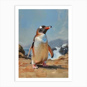 Adlie Penguin Cuverville Island Oil Painting 1 Art Print