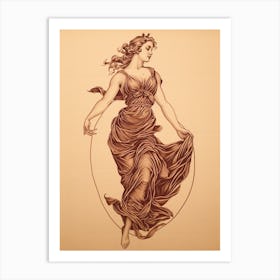 Aphrodite Vintage Drawing 2 Art Print