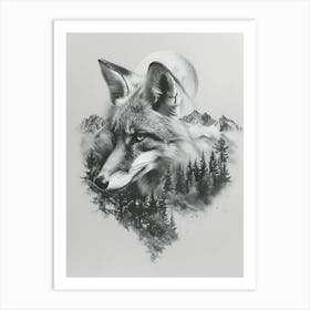 Wolf In The Forest 19 Art Print