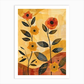 Orange And Yellow Flowers Art Print