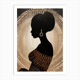 Silhouette Of African Woman 6 Art Print