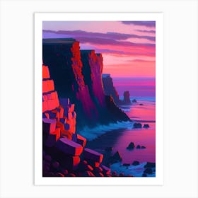 Giant S Causeway Dreamy Sunset Art Print