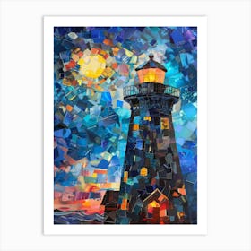 Mosaic Lighthouse 1 Art Print