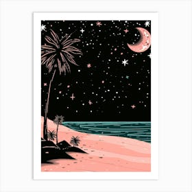 Night At The Beach 2 Art Print