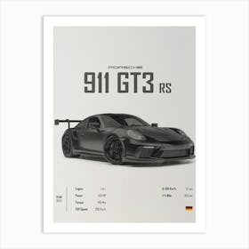 Porsche 911 Gt3 Rs 2022 Car Art Print