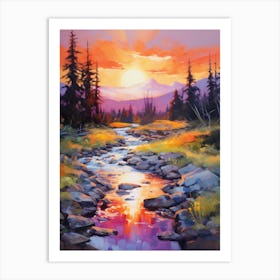 Sunset In The Mountains 19 Art Print