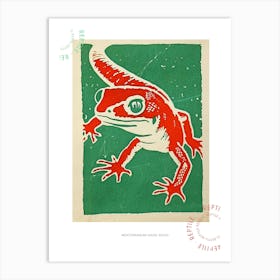 Red Mediterranean House Gecko Bold Block 2 Poster Art Print
