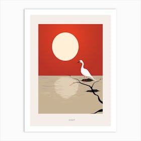 Minimalist Coot 3 Bird Poster Art Print