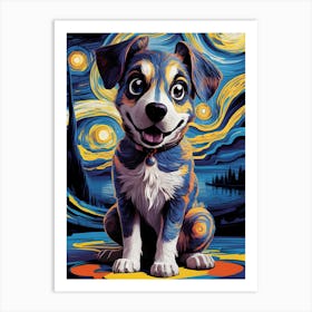 Starry Night Dog Art Print