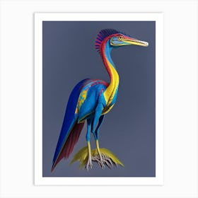 Troodon 1 Primary Colours Dinosaur Art Print