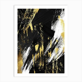 Abstract Gold And Black Painting 27 Art Print