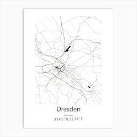 Dresden,Germany Minimalist Map Art Print