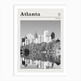 Atlanta Georgia Black And White Art Print