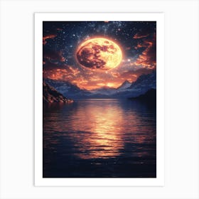 Moon Over Water Art Print