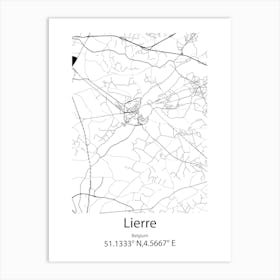 Lierre,Belgium Minimalist Map Art Print