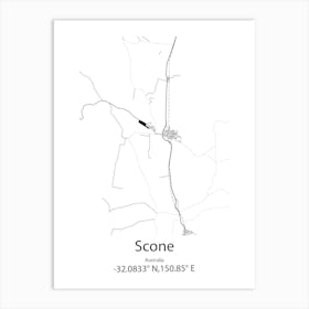 Scone,Australia Minimalist Map Art Print