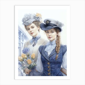 Titanic Ladies Colour Sketch 4 Art Print