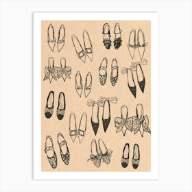 Line art Shoes Art Print