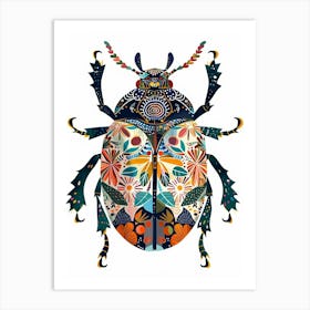 Colourful Insect Illustration Beetle 2 Art Print