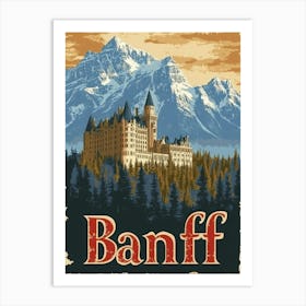 Aihrgdesign A Vintage Travel Poster Of Banff 1 Art Print