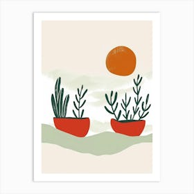 Cactus In Pots 1 Art Print