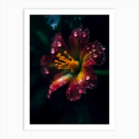 Raindrops On A Flower 5 Art Print