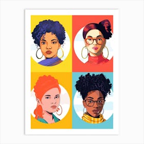 Four Women With Afro Hair Art Print