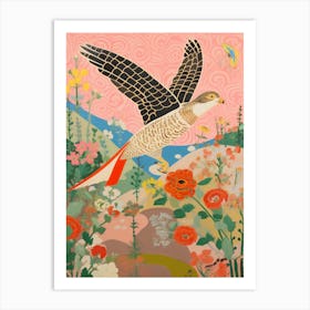 Maximalist Bird Painting Falcon 2 Art Print