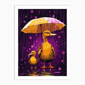 Ducks In The Rain 2 Art Print