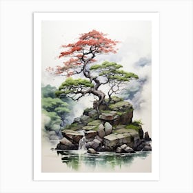 Nikko In Tochigi, Japanese Brush Painting, Ukiyo E, Minimal 2 Art Print