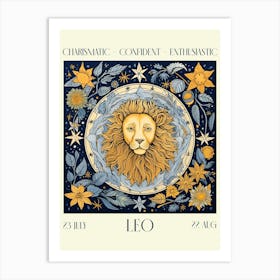 Leo William Morris Zodiac Astral Sign Art Print