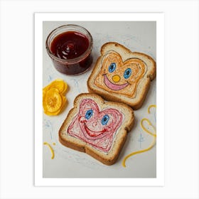 Happy Faces On Toast Art Print