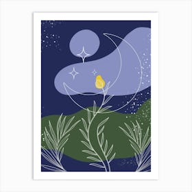 Moon And Stars 5 Art Print