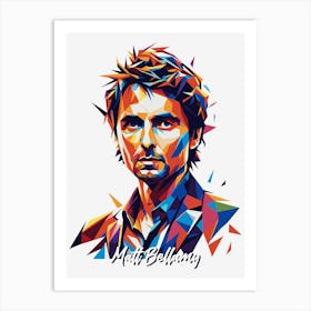 Muse Matt Bellamy 01 Portrait Music Icon Style WPAP Pop Art Art Print