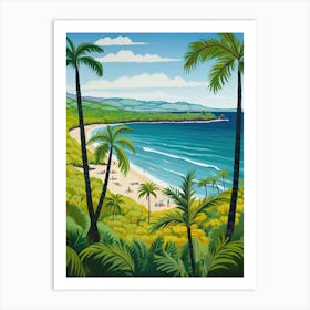 Hapuna Beach, Hawaii, Matisse And Rousseau Style 2 Art Print