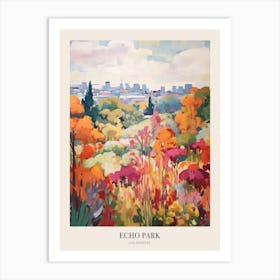 Autumn City Park Painting Echo Park Los Angeles United States 4 Poster Art Print