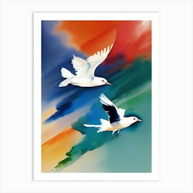 Two Birds In Flight Art Print