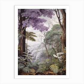 Vintage Jungle Botanical Illustration Jacaranda 2 Art Print