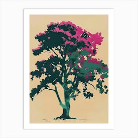 Alder Tree Colourful Illustration 2 Art Print