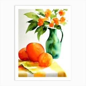 Tangerine Italian Watercolour fruit Art Print