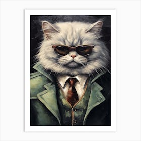 Gangster Cat Persian Cat 2 Art Print