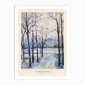 Winter City Park Poster Stanley Park Blackpool United Kingdom 1 Art Print