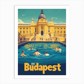 Aihrgdesign A 1970s Inspired Travel Poster For Budapest Art Print