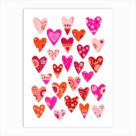 Japandi Hearts Art Print