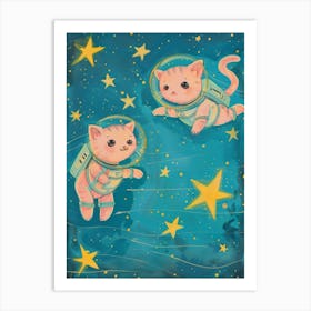 Two Kittens In Space Art Print