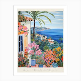Poster Of Laguna Beach, California, Matisse And Rousseau Style 4 Art Print