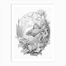 Goshiki Koi Fish Haeckel Style Illustastration Art Print