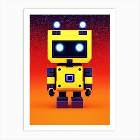 Yellow Robot In Space Art Print